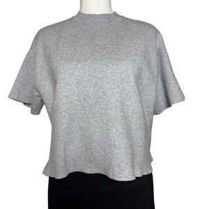 Abercrombie & Fitch Gray Knit Cropped Sweater Minimal Soft Basic Size S
